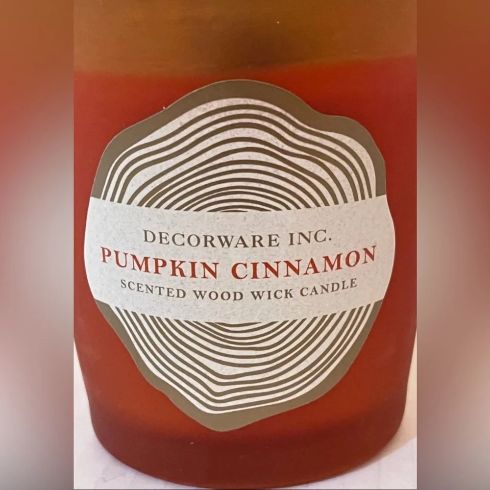 Decorware Inc. Pumpkin Cinnamon 7.469 oz Scented Wood Wick Jar Candle